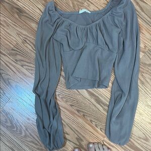 Women's Taupe Long Sleeve Top